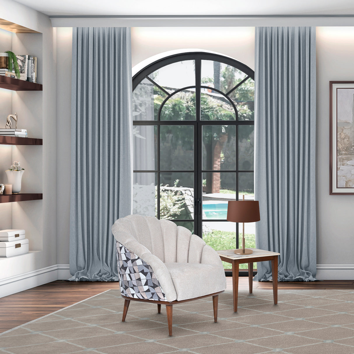 Balboa Warm Walnut Accent Chair Warm Walnut from Michael Amini - Luna Furniture