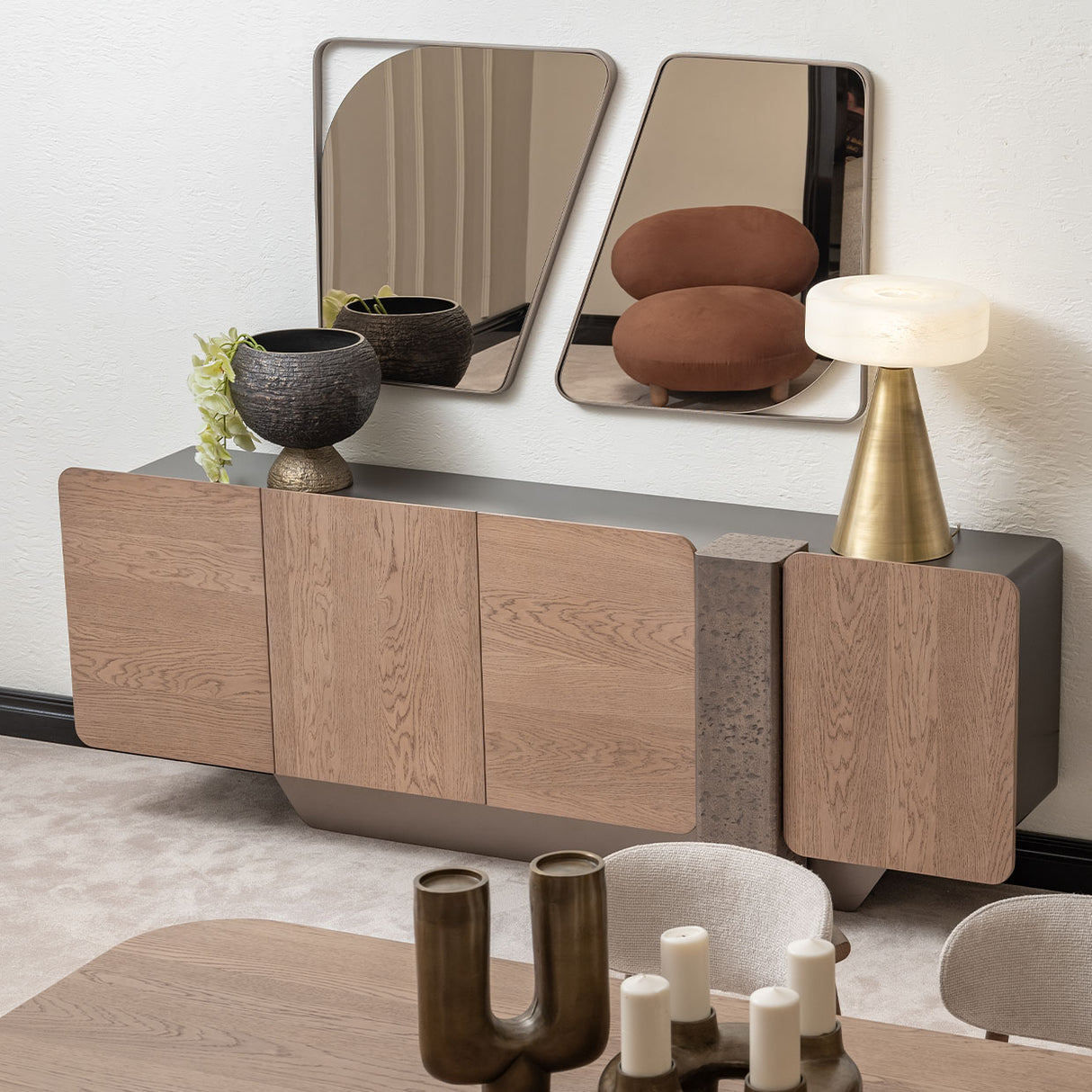 Bristol Point Saddle Brown Console Table from Michael Amini - Luna Furniture
