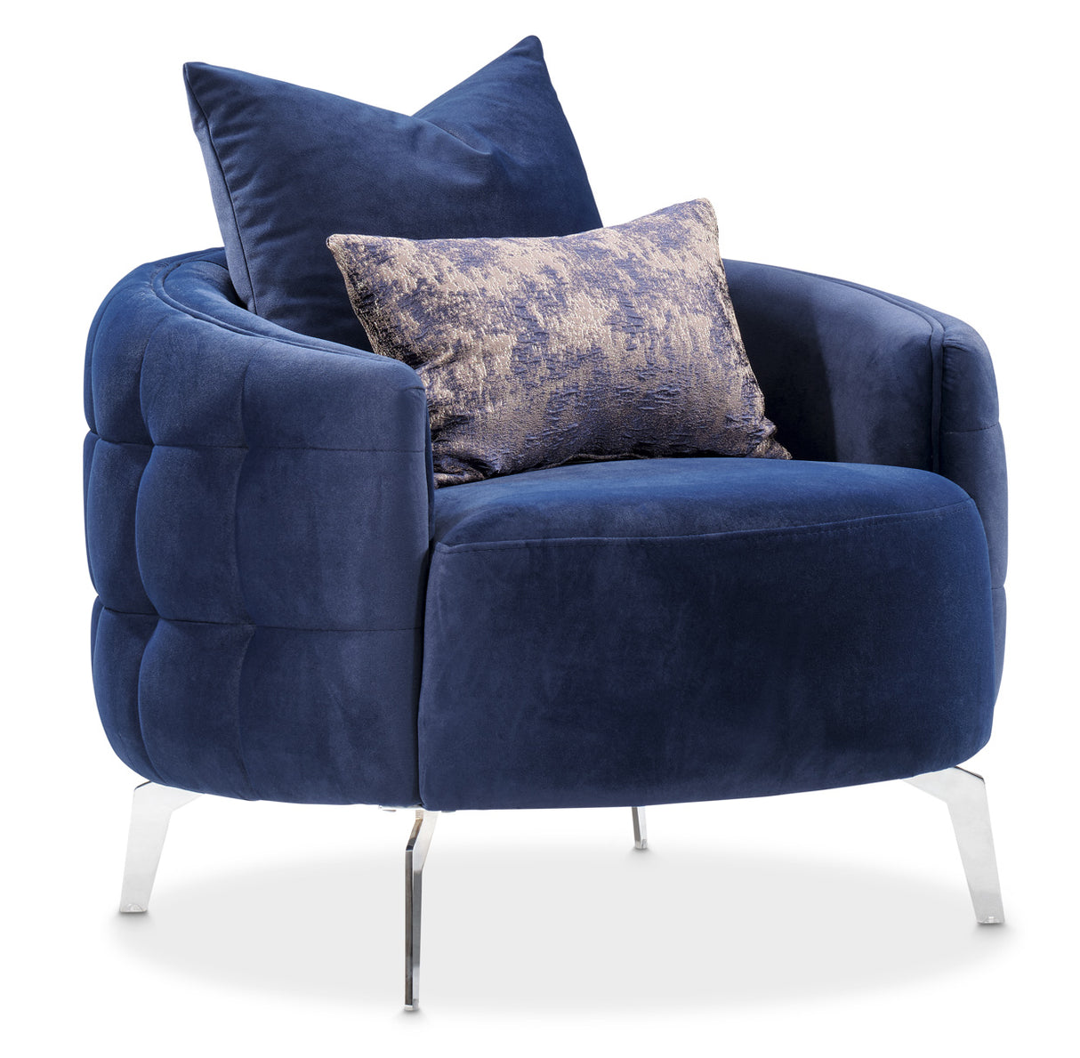 Celine Silver Chair Indigo Silver from Michael Amini - Luna Furniture
