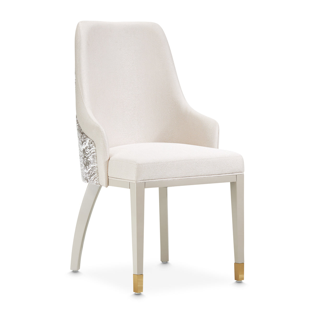 Carmela Shimmer Ivory Dining Arm Chair from Michael Amini - Luna Furniture