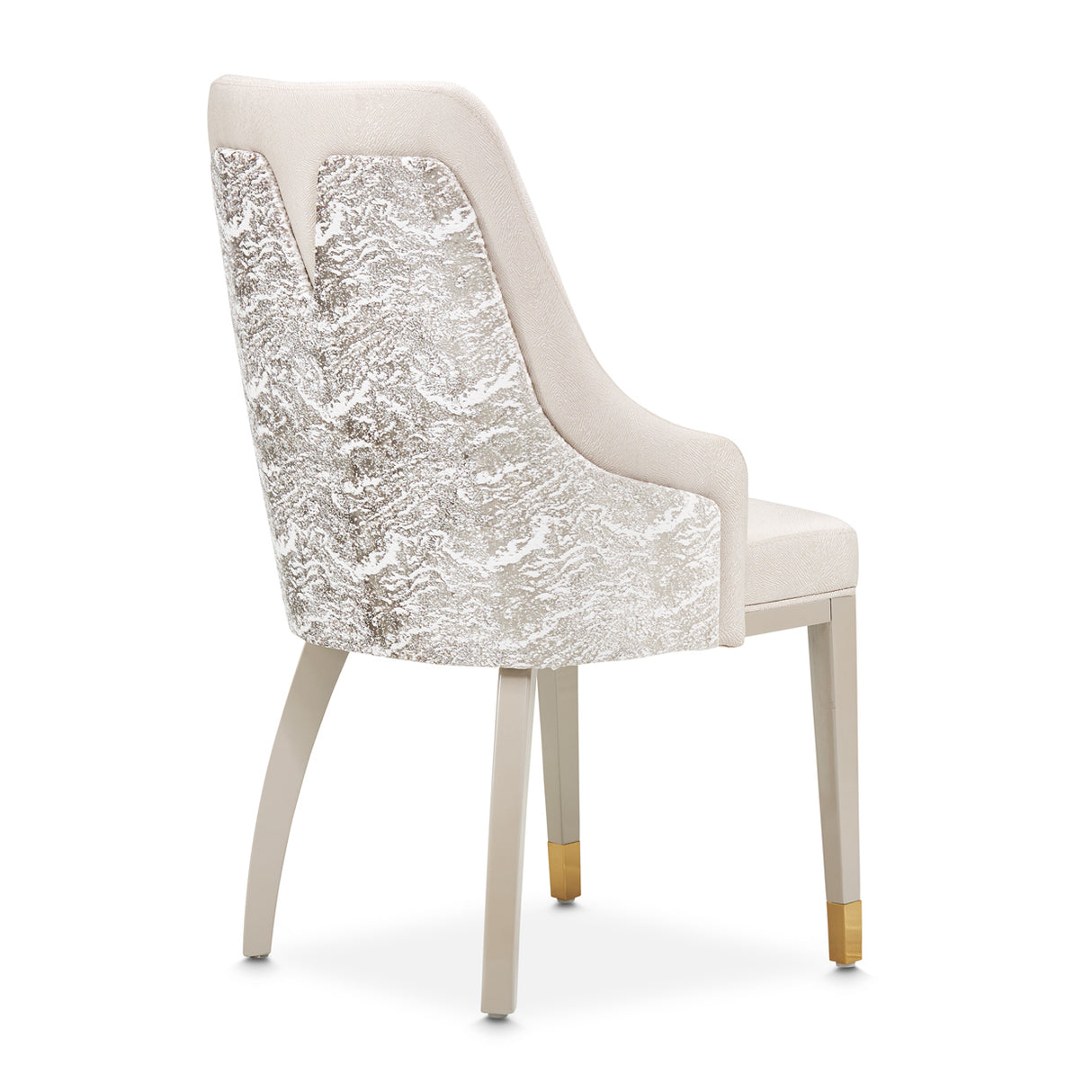 Carmela Shimmer Ivory Dining Arm Chair from Michael Amini - Luna Furniture