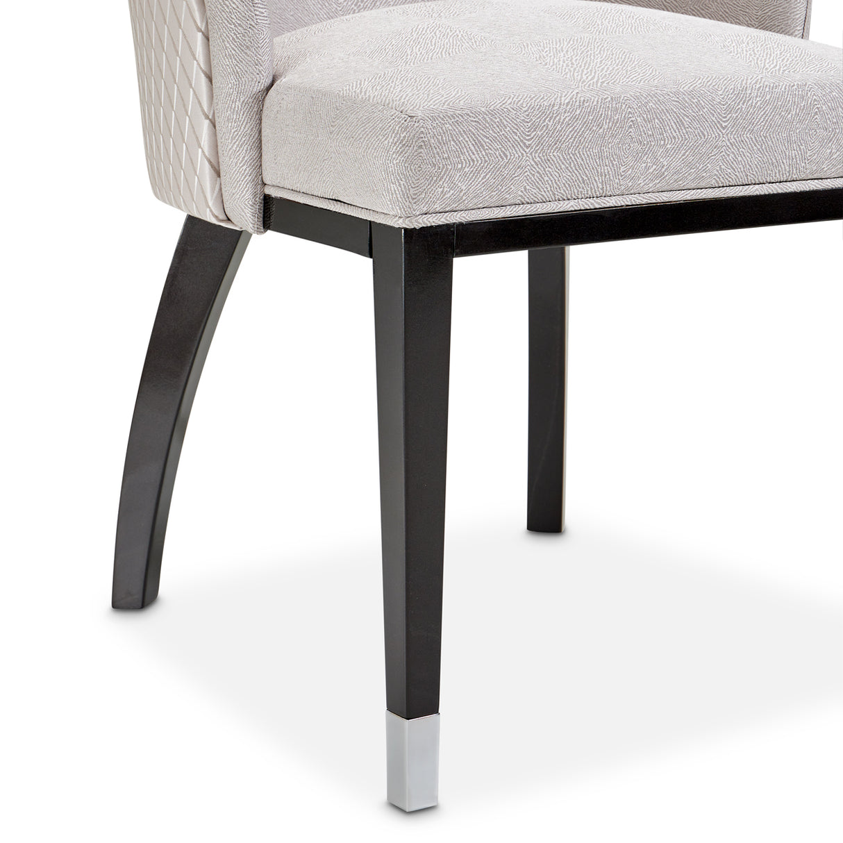 Carmela Glossy Charcoal Sand Dining Arm Chair from Michael Amini - Luna Furniture