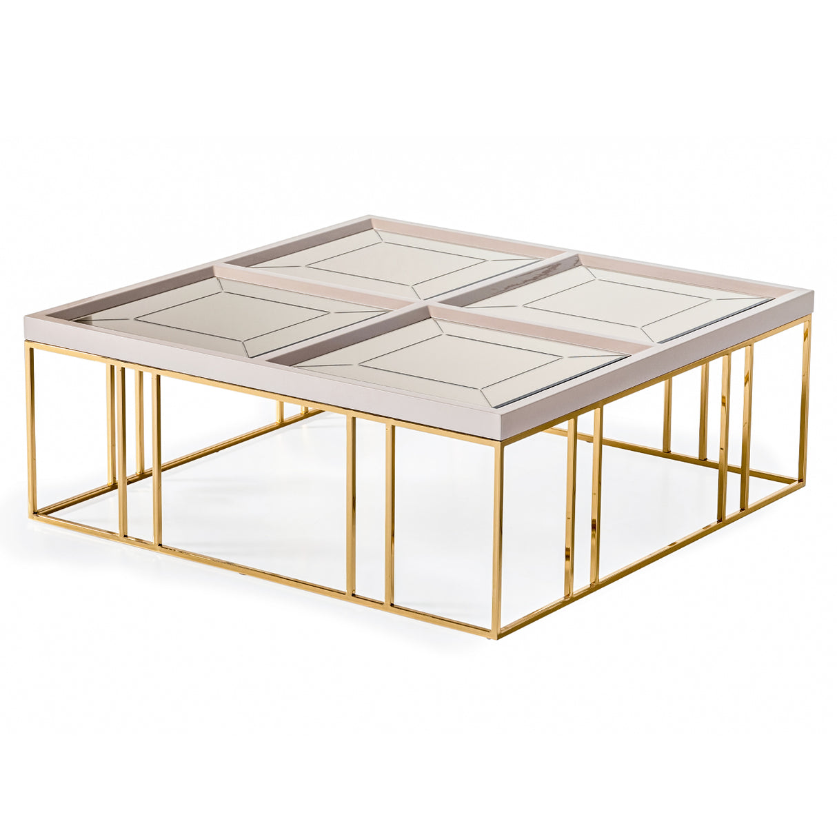 Carmela Shimmer Ivory Cocktail Table from Michael Amini - Luna Furniture