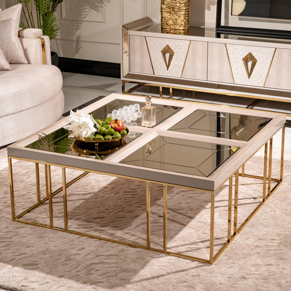 Carmela Shimmer Ivory Cocktail Table