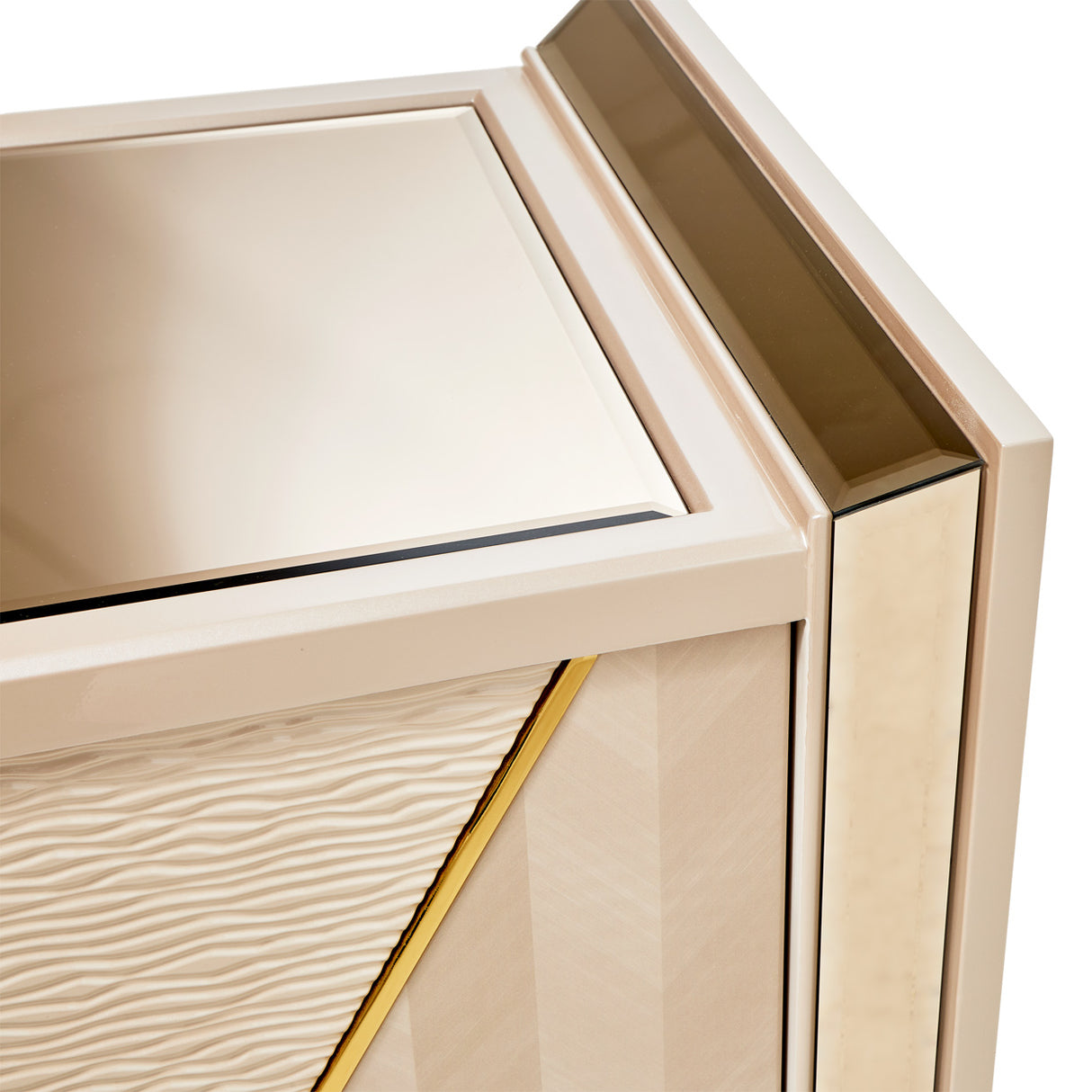 Carmela Shimmer Ivory Console Table from Michael Amini - Luna Furniture