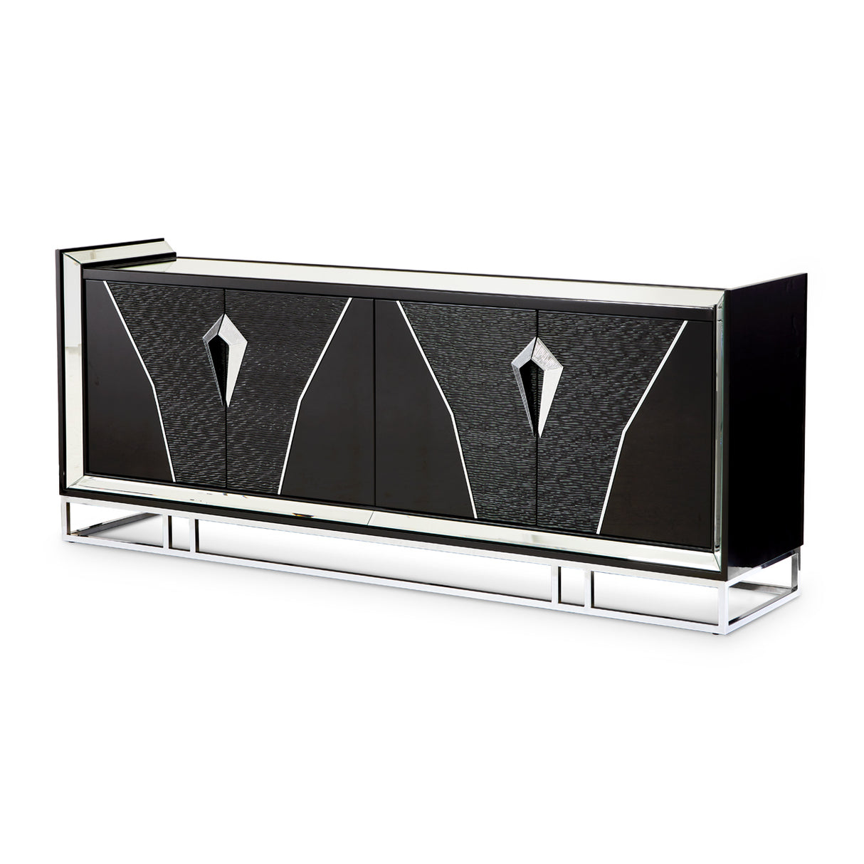 Carmela Glossy Charcoal Sand Console Table from Michael Amini - Luna Furniture
