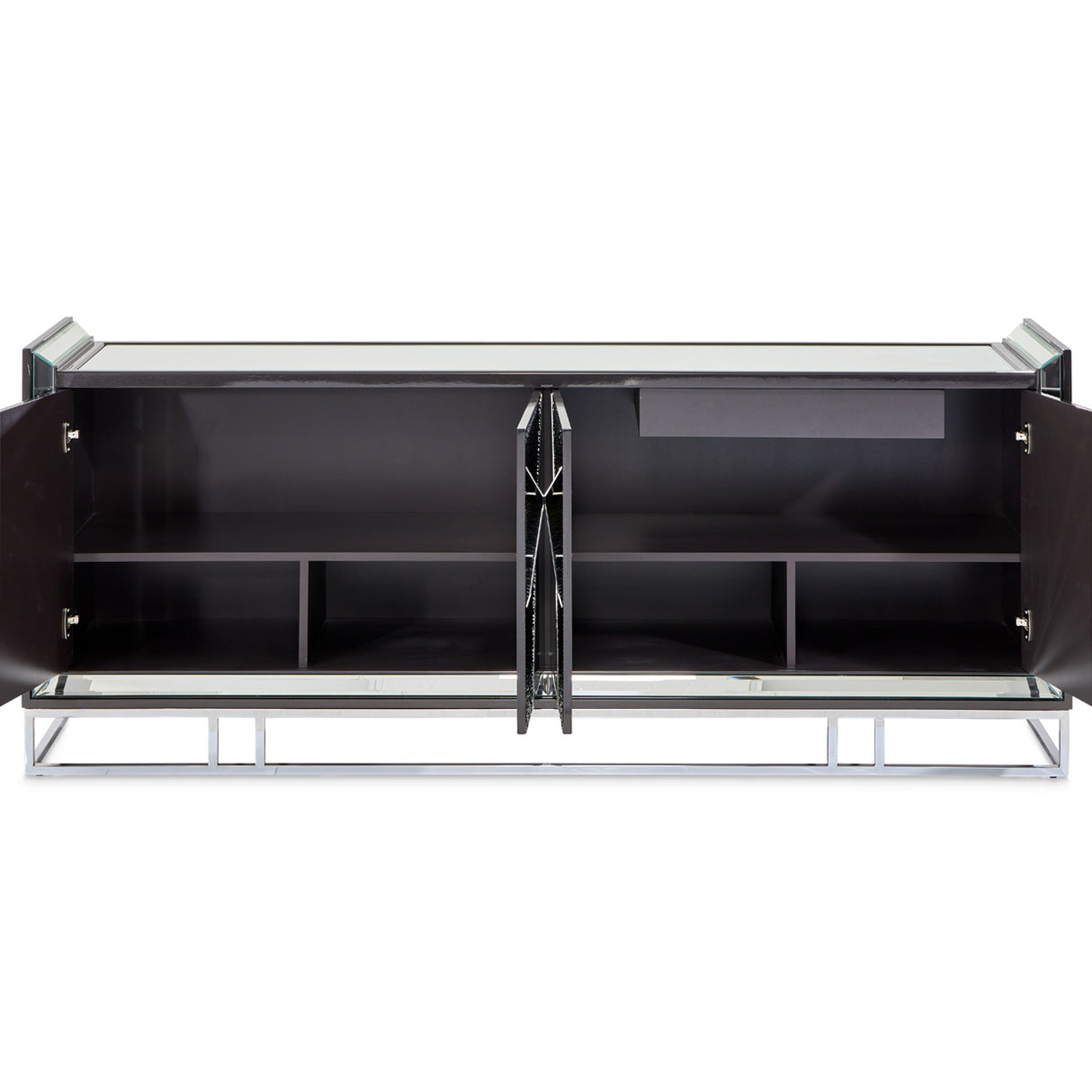 Carmela Glossy Charcoal Sand Console Table from Michael Amini - Luna Furniture