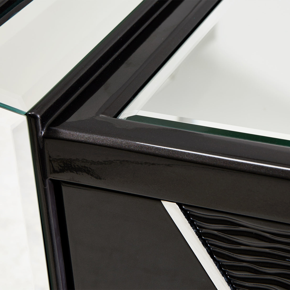 Carmela Glossy Charcoal Sand Console Table from Michael Amini - Luna Furniture
