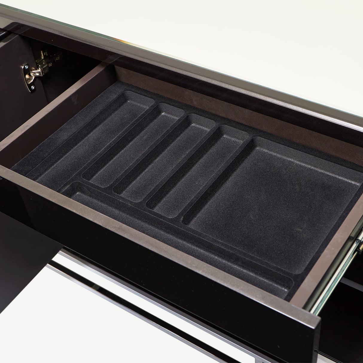 Carmela Glossy Charcoal Sand Console Table from Michael Amini - Luna Furniture
