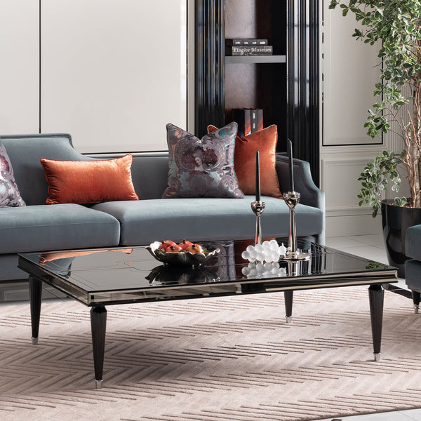 La Francaise Black Cocktail Table - Black Ice
