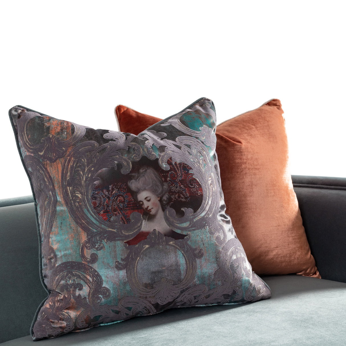 La Francaise Black Mansion Sofa - Azure from Michael Amini - Luna Furniture