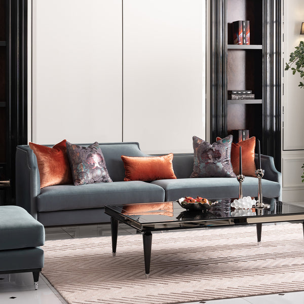 La Francaise Black Mansion Sofa - Azure