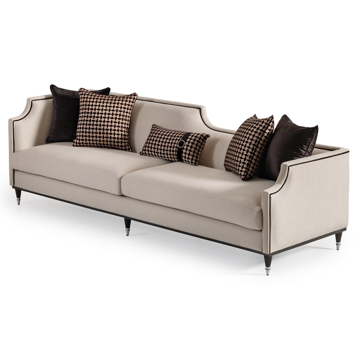 La Francaise Black Mansion Sofa - Café Au Lait from Michael Amini - Luna Furniture