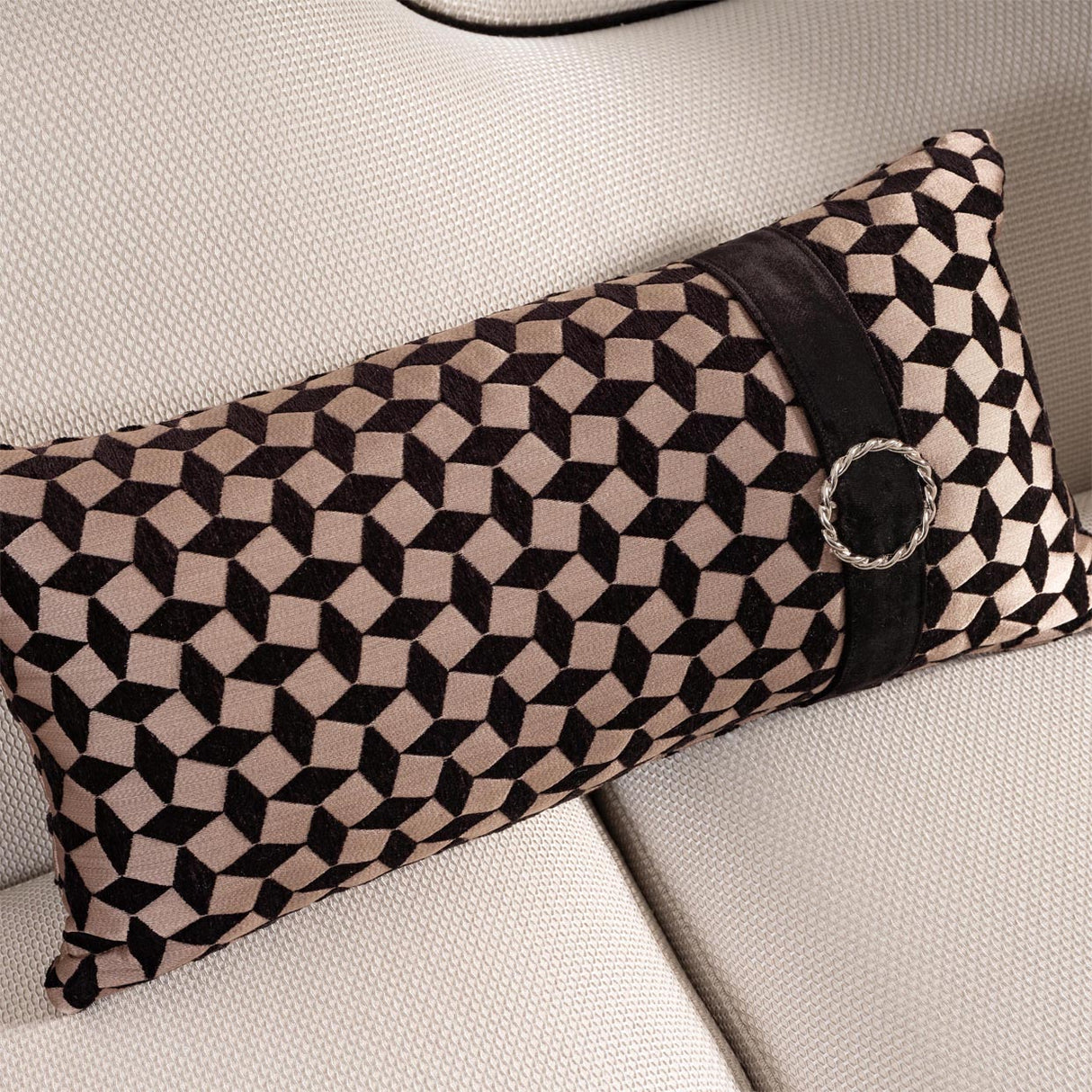 La Francaise Black Mansion Sofa - Café Au Lait from Michael Amini - Luna Furniture