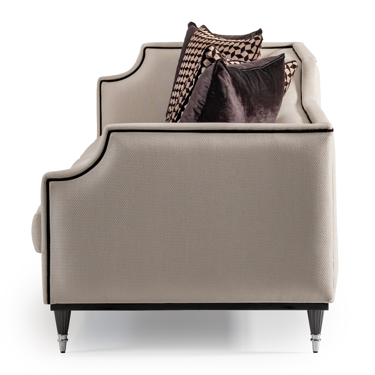 La Francaise Black Mansion Sofa - Café Au Lait from Michael Amini - Luna Furniture