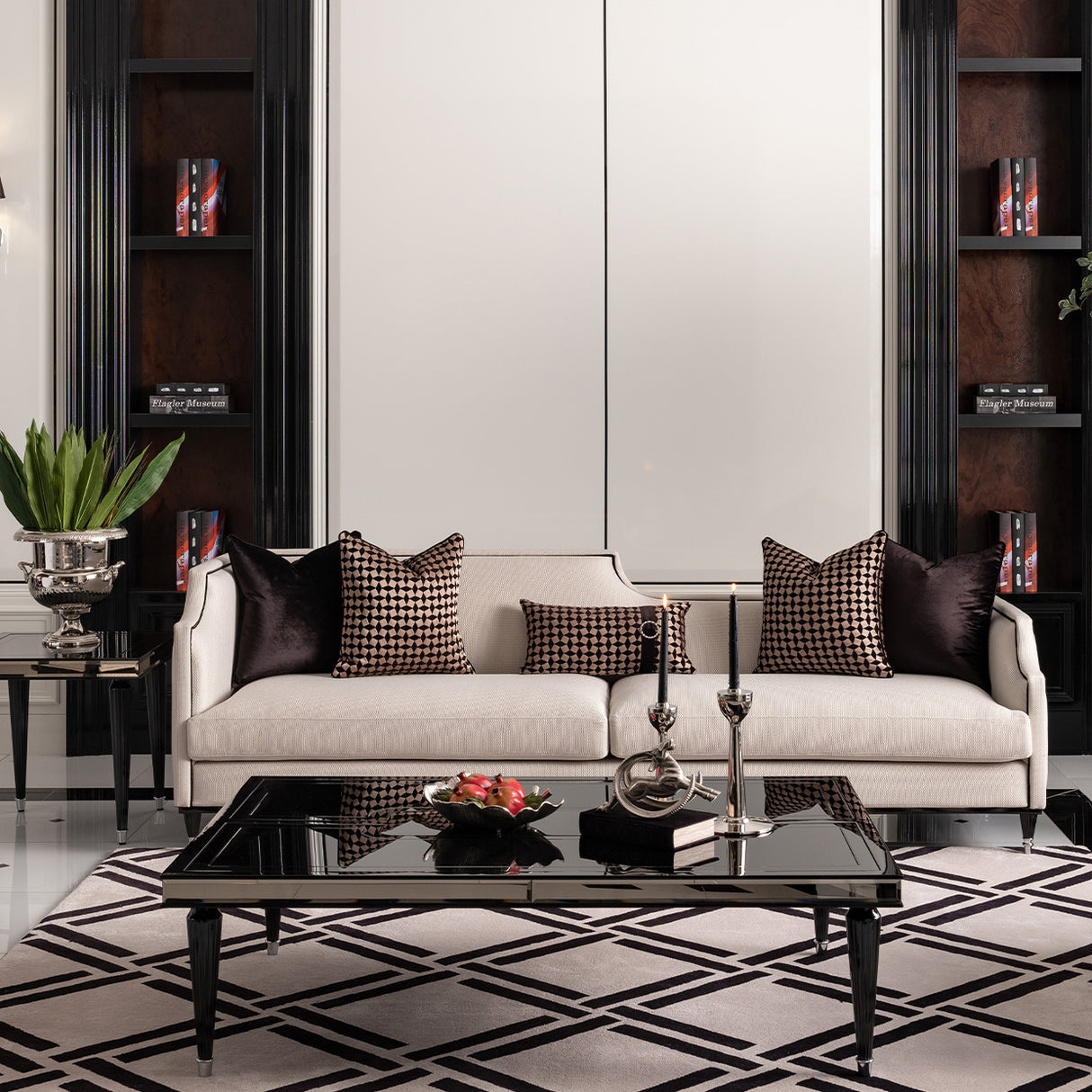 La Francaise Black Mansion Sofa - Café Au Lait from Michael Amini - Luna Furniture