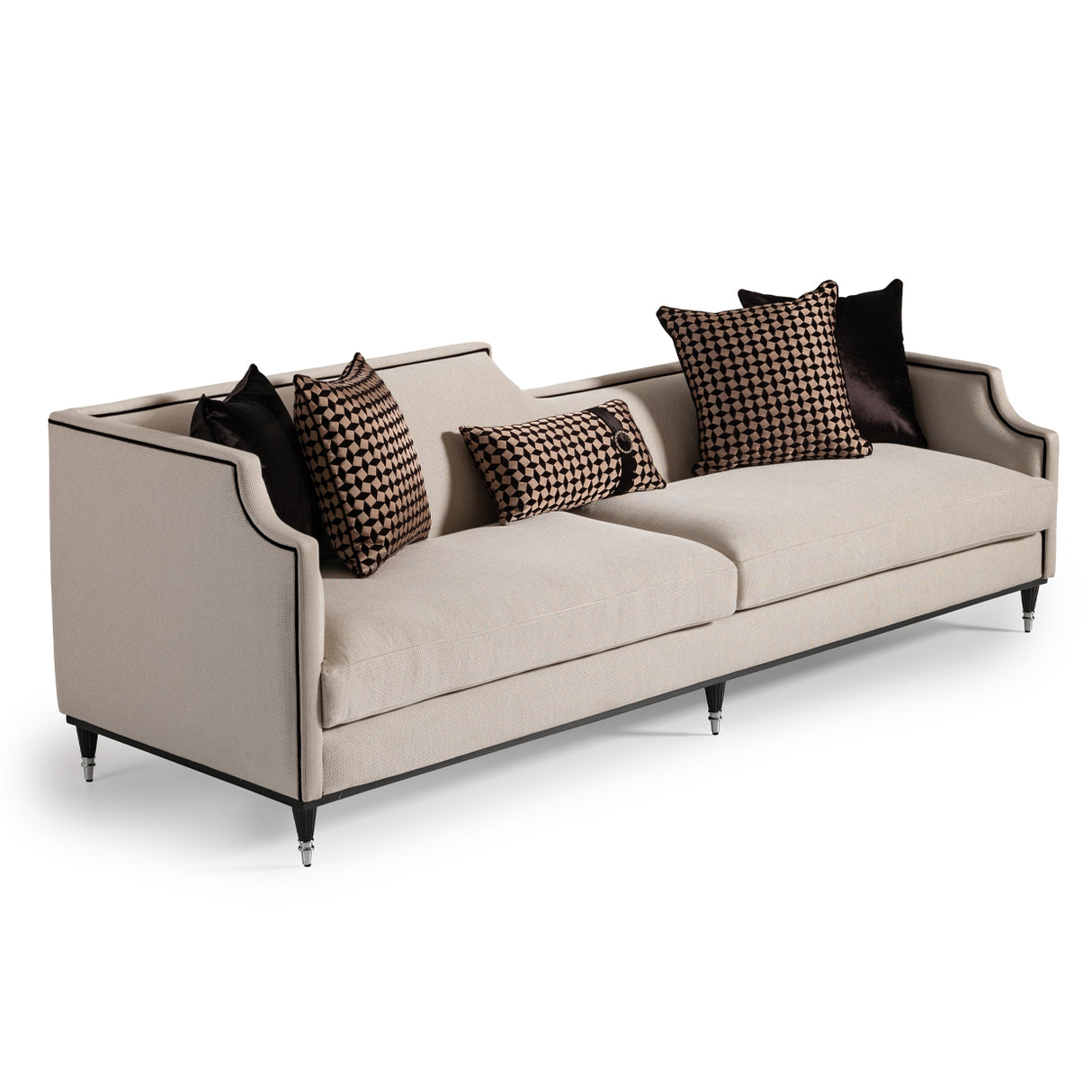 La Francaise Black Mansion Sofa - Café Au Lait from Michael Amini - Luna Furniture