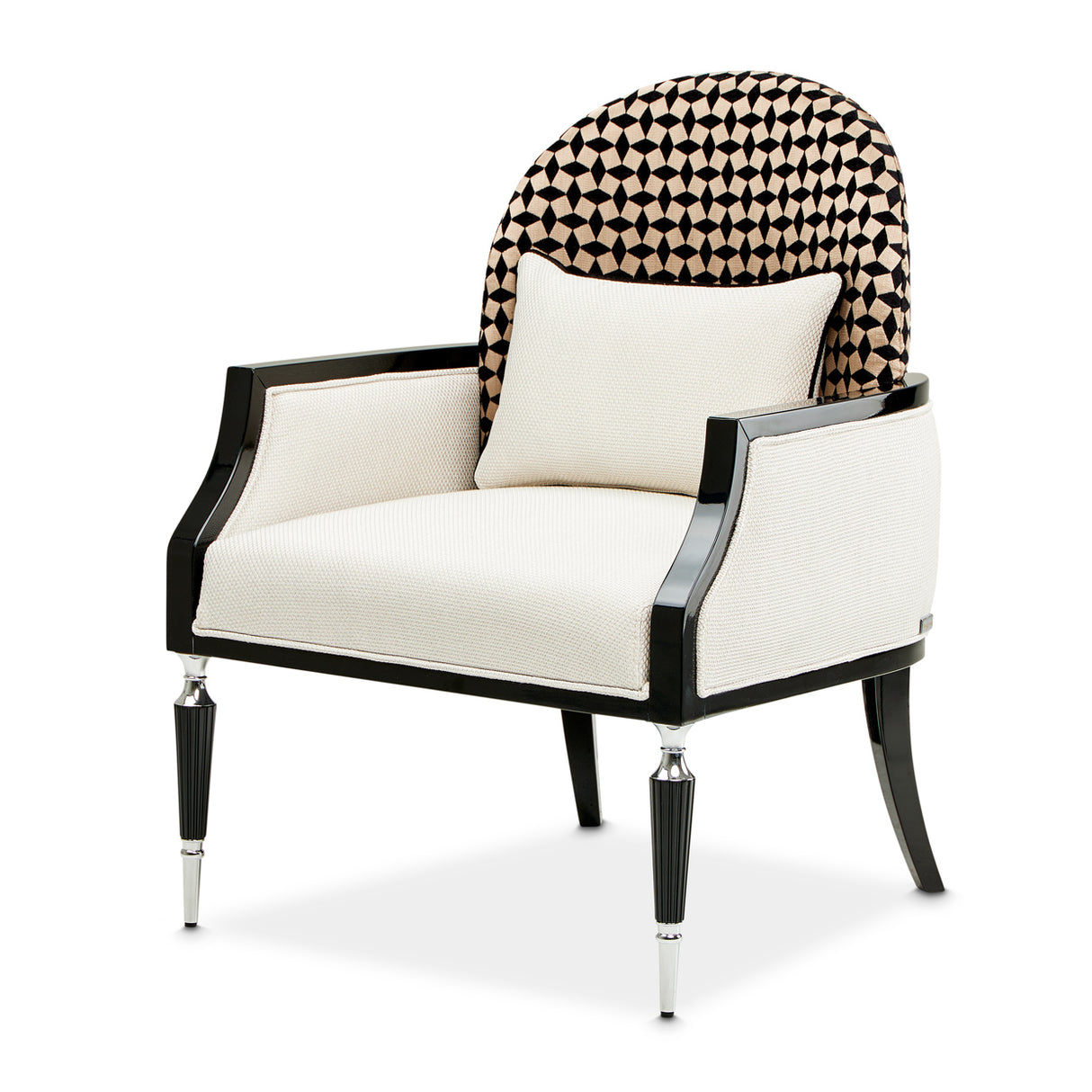 La Francaise Black Accent Chair - Café Au Lait from Michael Amini - Luna Furniture