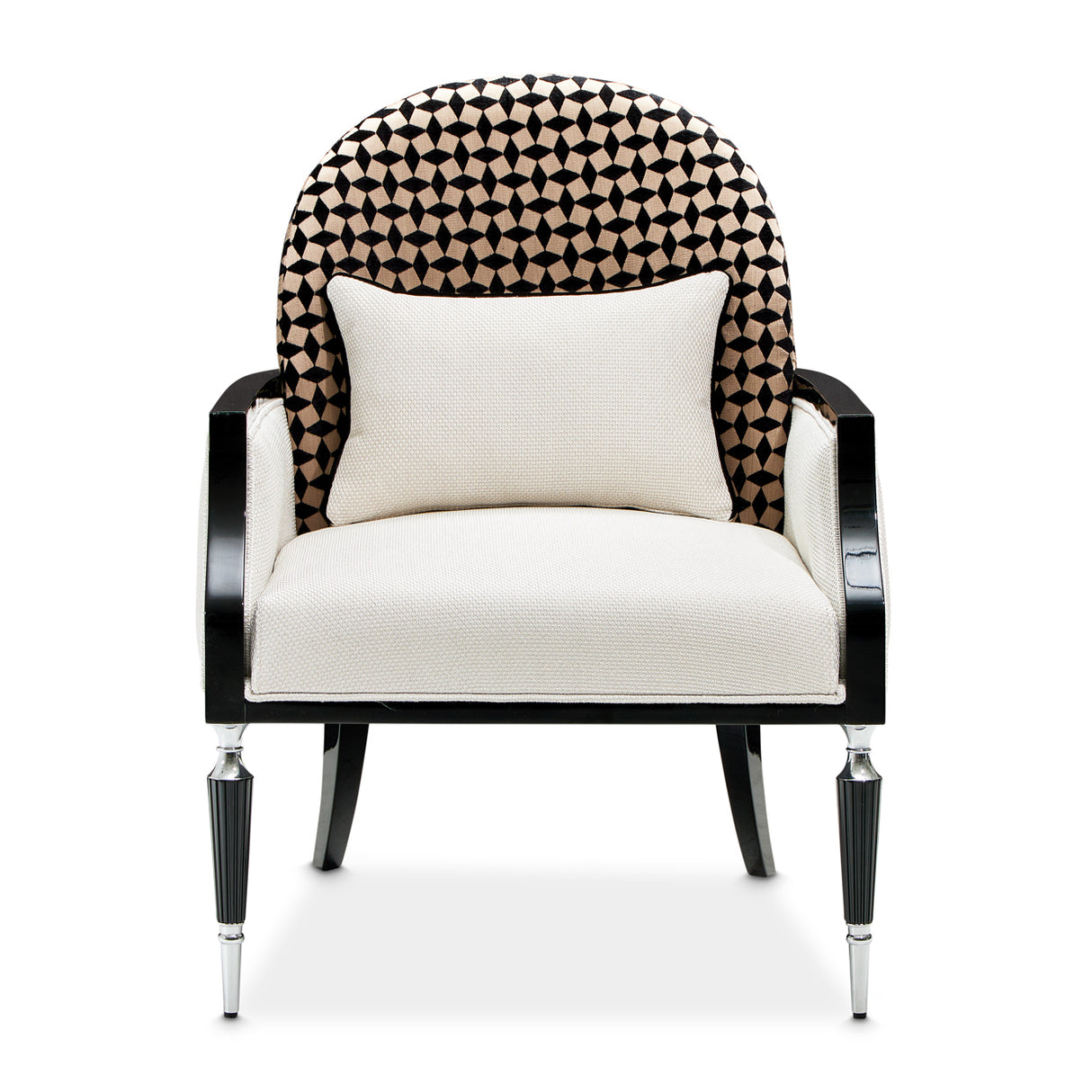 La Francaise Black Accent Chair - Café Au Lait from Michael Amini - Luna Furniture