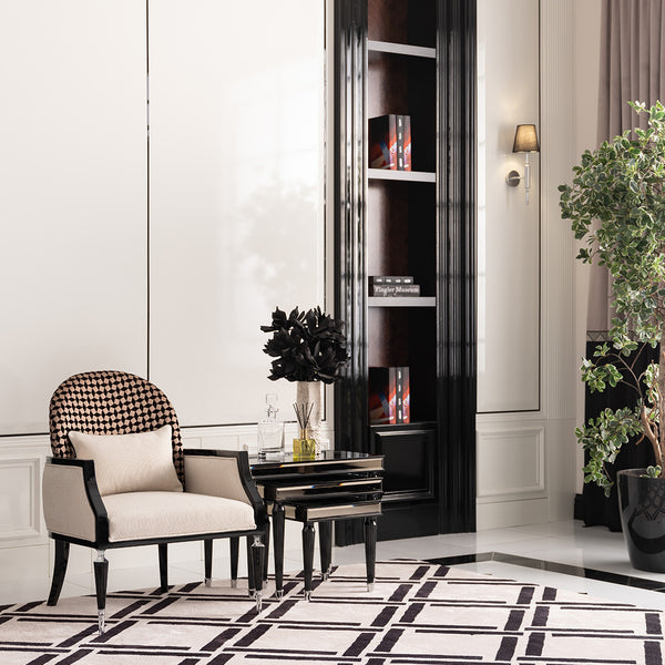La Francaise Black Accent Chair - Café Au Lait