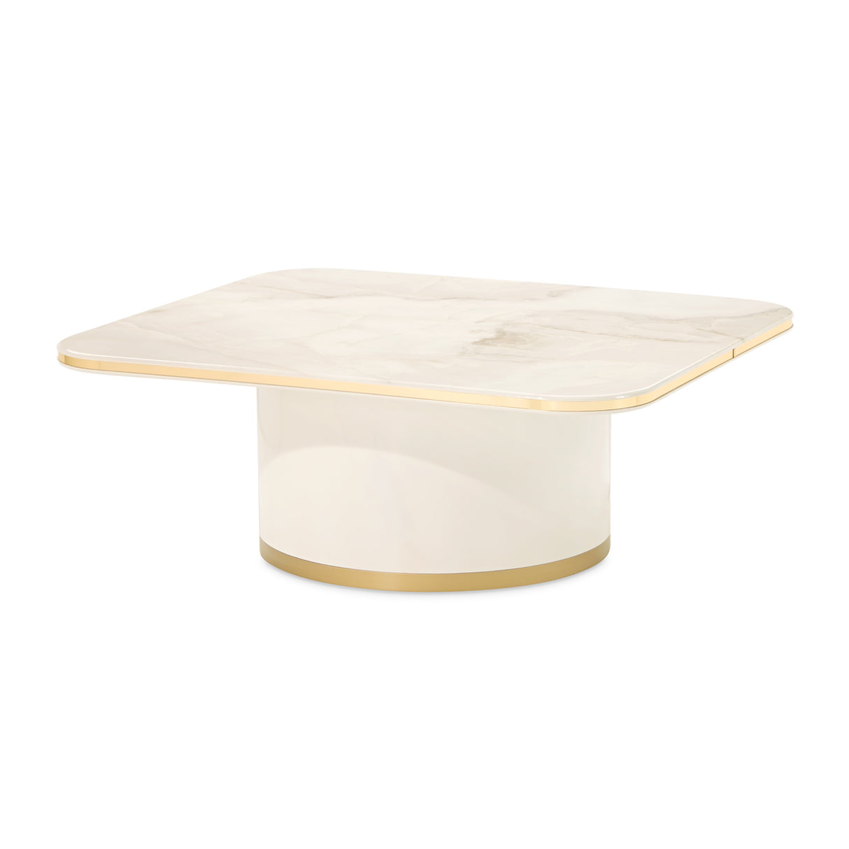 Gineverra Ivory Gold Rectangular Cocktail Table from Michael Amini - Luna Furniture