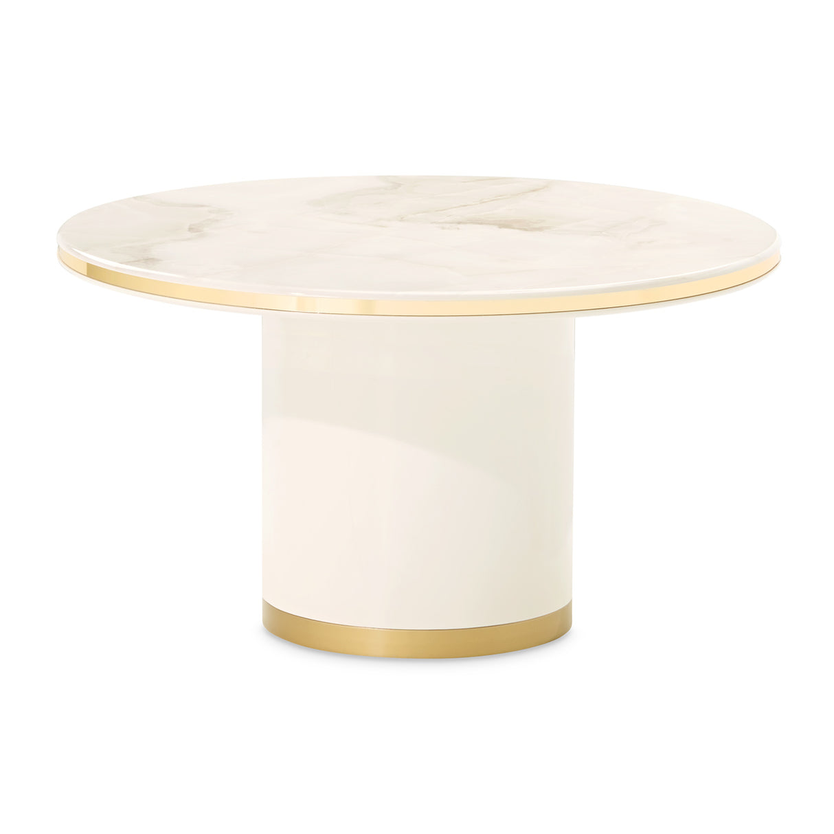 Gineverra Ivory Gold Round Cocktail Table from Michael Amini - Luna Furniture