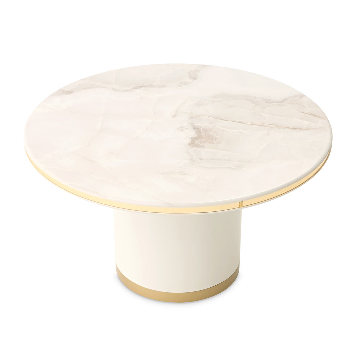 Gineverra Ivory Gold Round Cocktail Table from Michael Amini - Luna Furniture