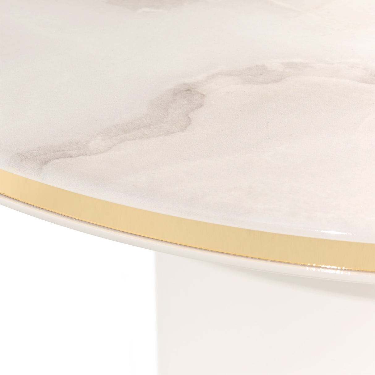 Gineverra Ivory Gold Round Cocktail Table from Michael Amini - Luna Furniture