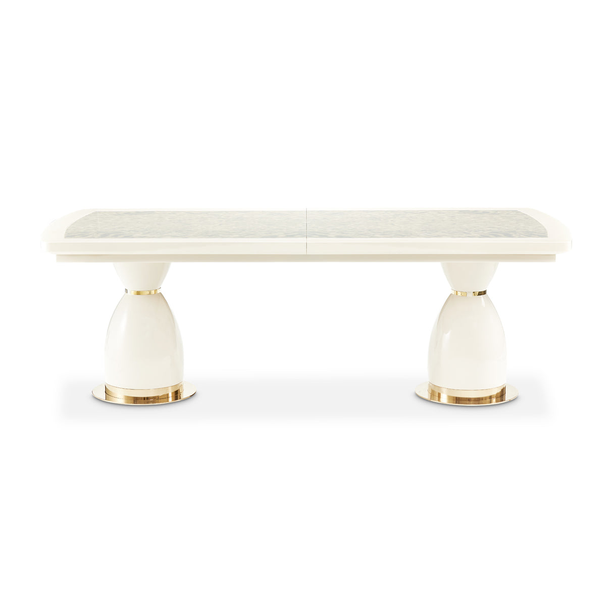 Lisbon Silken Matte Cream Dining Table from Michael Amini - Luna Furniture