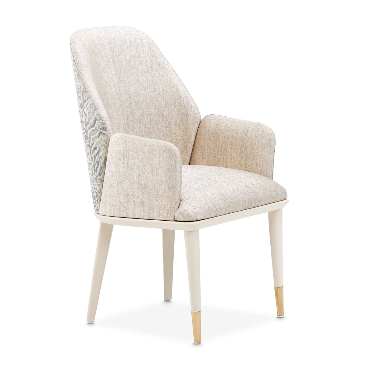 Lisbon Silken Matte Cream Asmb. Arm Chair Silken Matte Cream from Michael Amini - Luna Furniture