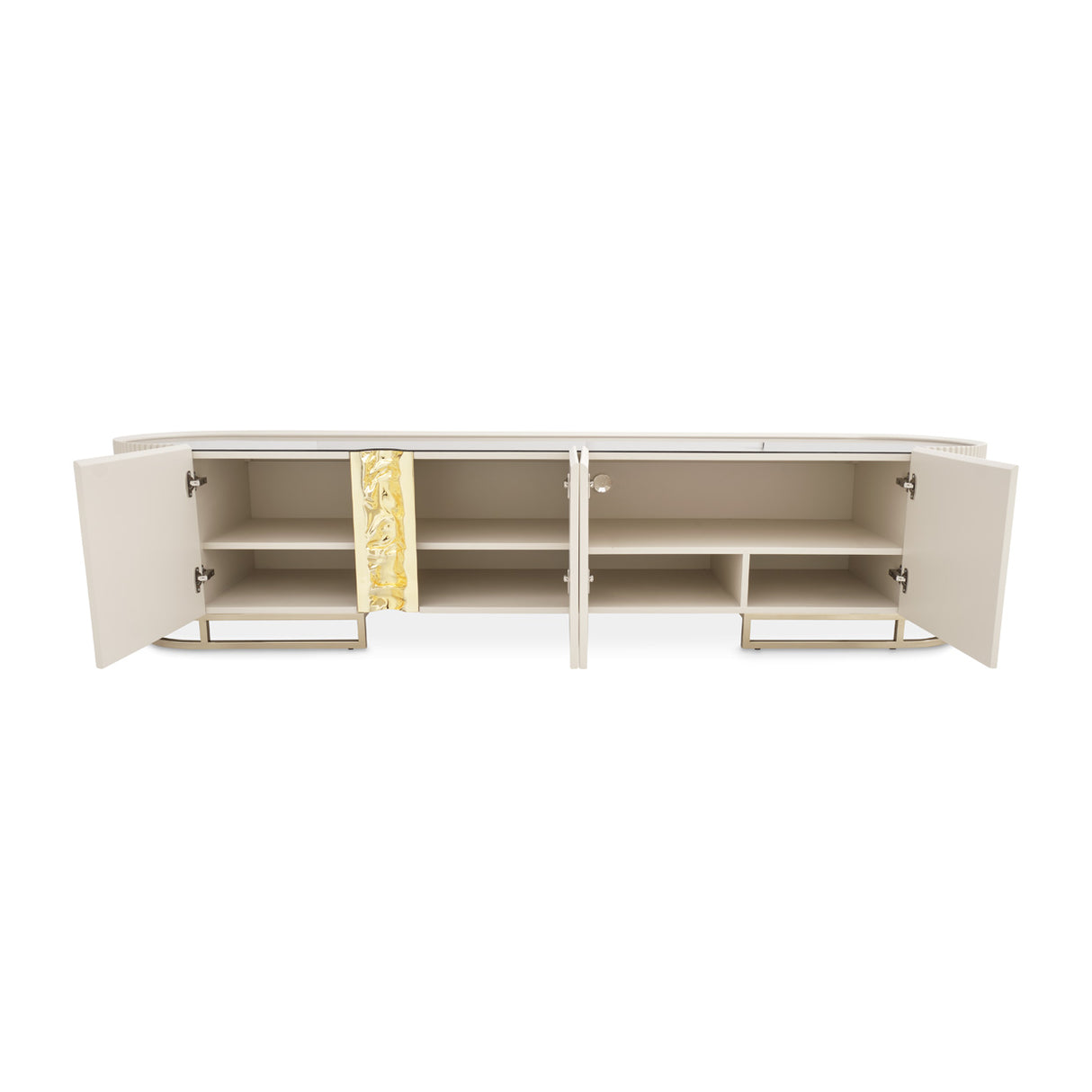 Lisbon Silken Matte Cream Media Cabinet from Michael Amini - Luna Furniture