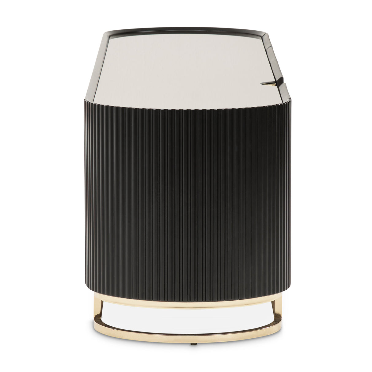 Lisbon Silken Matte Black Media Cabinet from Michael Amini - Luna Furniture