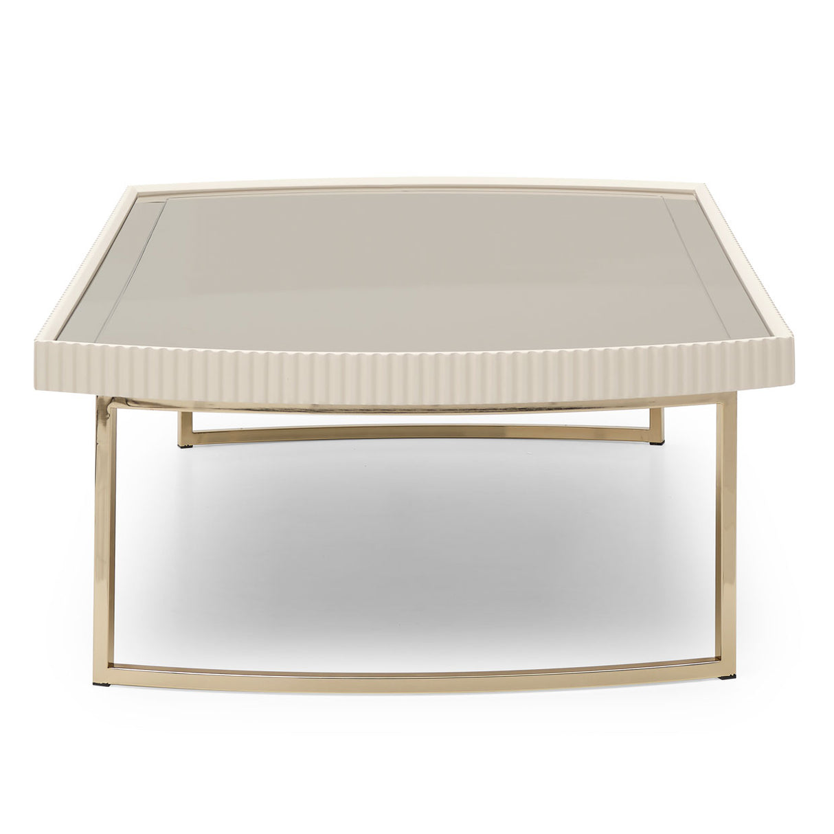Lisbon Silken Matte Cream Cocktail Table Silken Matte Cream from Michael Amini - Luna Furniture