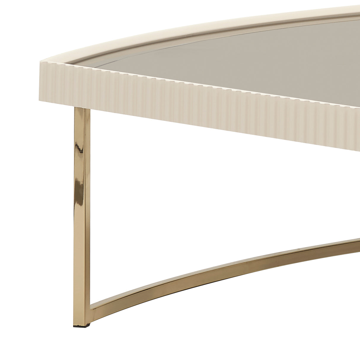 Lisbon Silken Matte Cream Cocktail Table Silken Matte Cream from Michael Amini - Luna Furniture