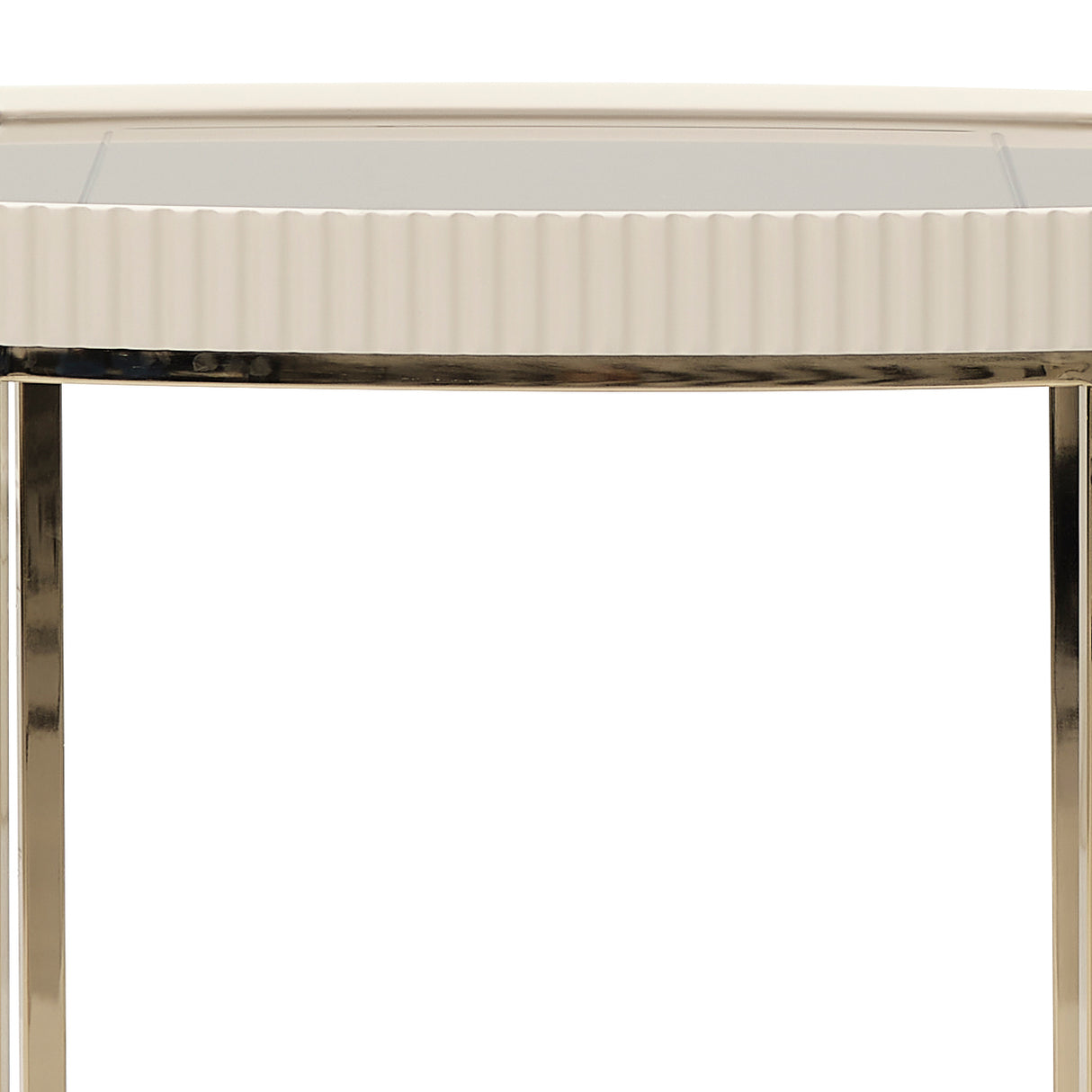 Lisbon Silken Matte Cream Side Table Silken Matte Cream from Michael Amini - Luna Furniture