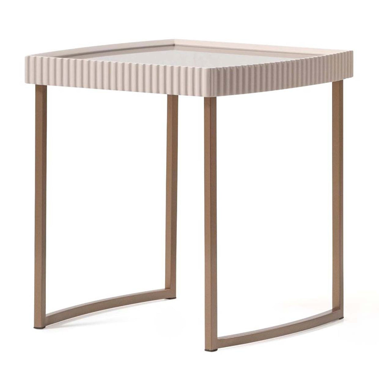 Lisbon Silken Cream Bronze End Table from Michael Amini - Luna Furniture