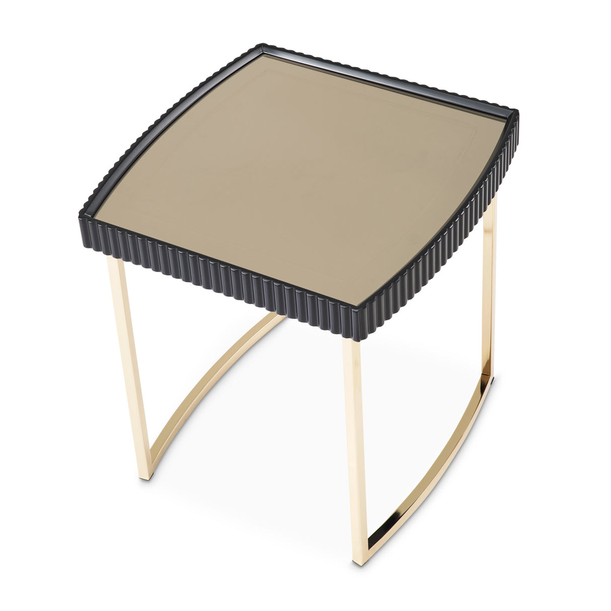 Lisbon Silken Matte Black Side Table Silken Matte Black from Michael Amini - Luna Furniture