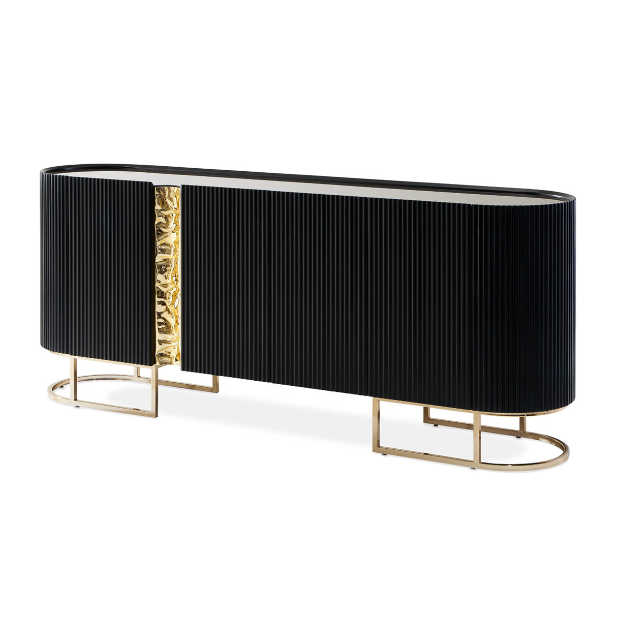 Lisbon Silken Matte Black Console Table Silken Matte Black from Michael Amini - Luna Furniture