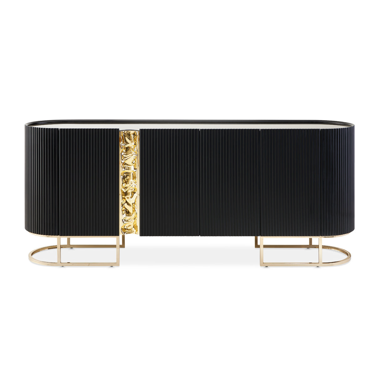 Lisbon Silken Matte Black Console Table Silken Matte Black from Michael Amini - Luna Furniture
