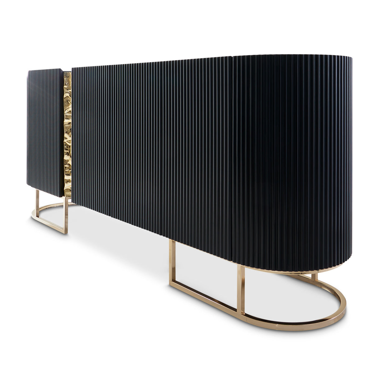 Lisbon Silken Matte Black Console Table Silken Matte Black from Michael Amini - Luna Furniture