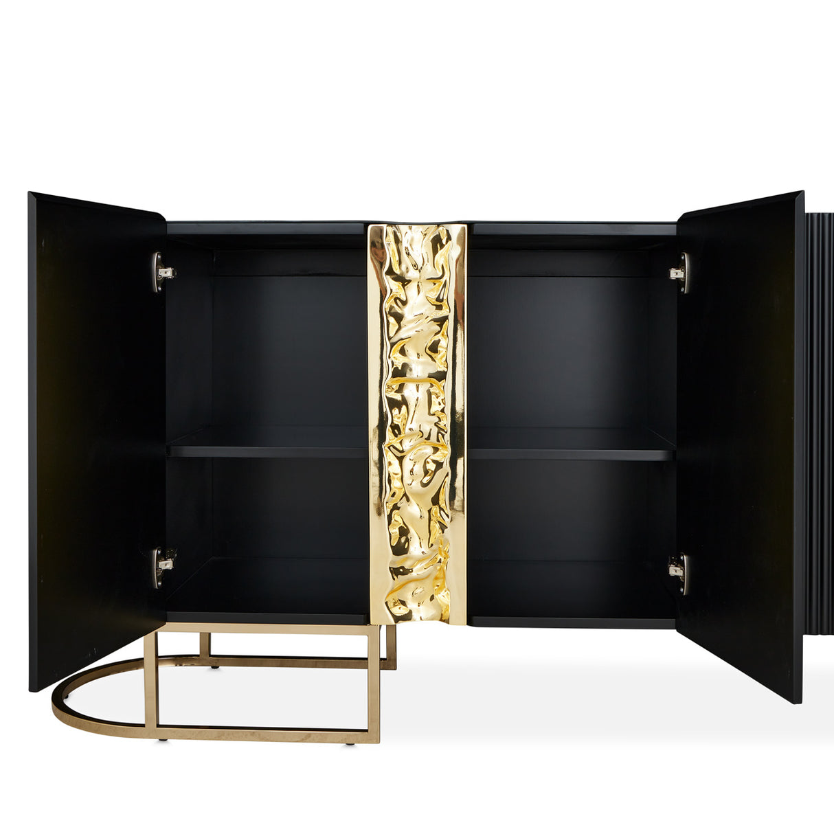 Lisbon Silken Matte Black Console Table Silken Matte Black from Michael Amini - Luna Furniture