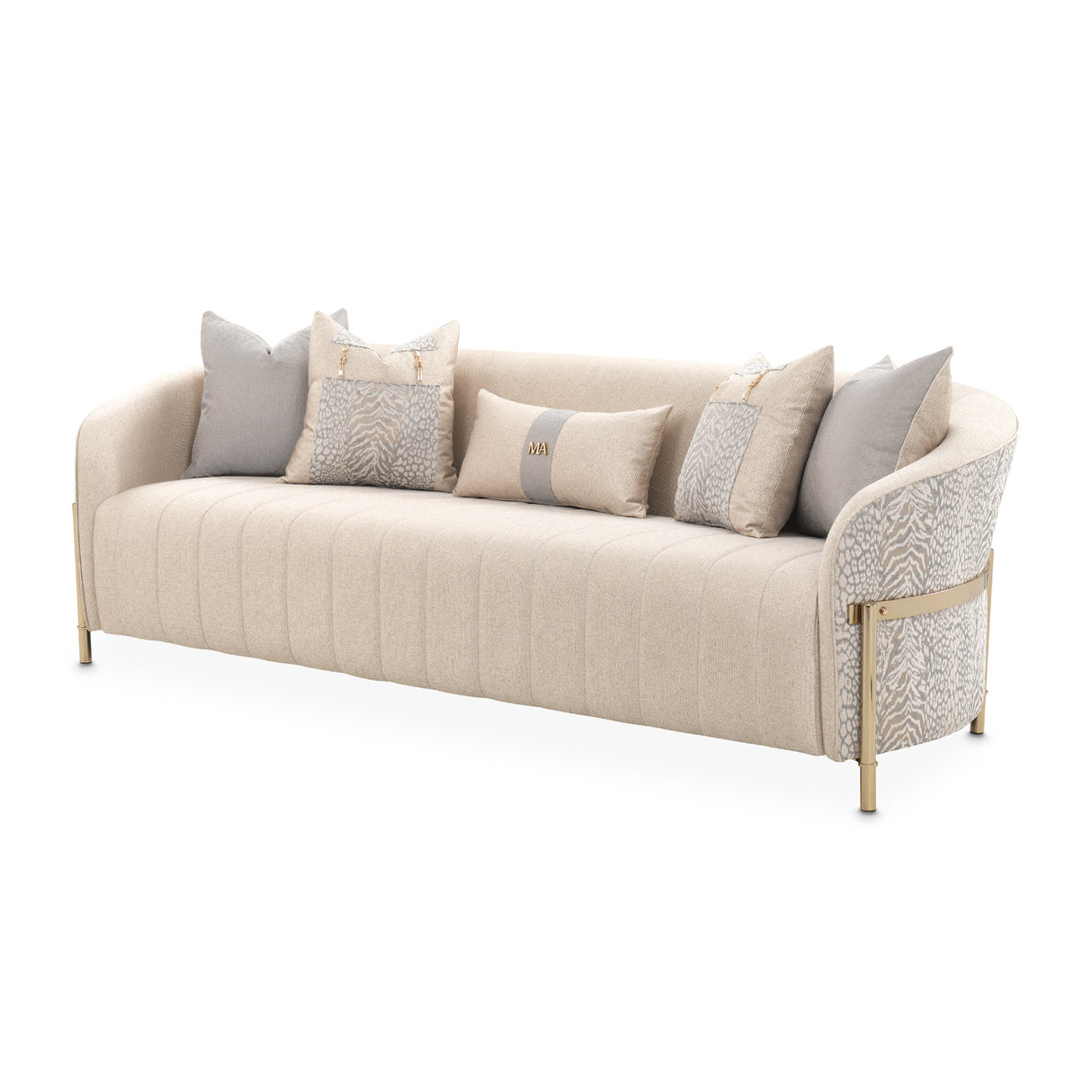 Lisbon Gold Sofa Opal Gold from Michael Amini - Luna Furniture