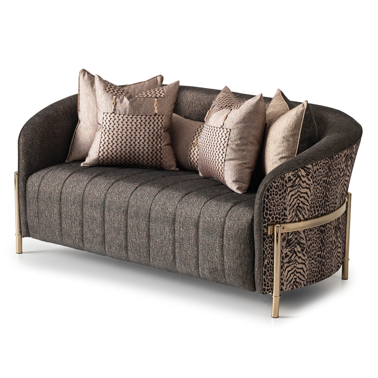 Lisbon Gold Loveseat Onyx Gold from Michael Amini - Luna Furniture