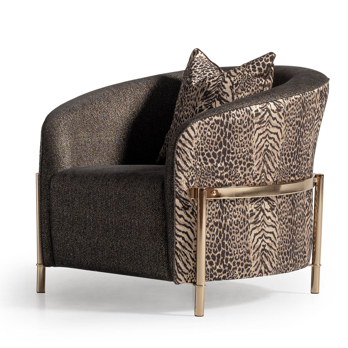 Lisbon Gold Chair Onyx Gold from Michael Amini - Luna Furniture