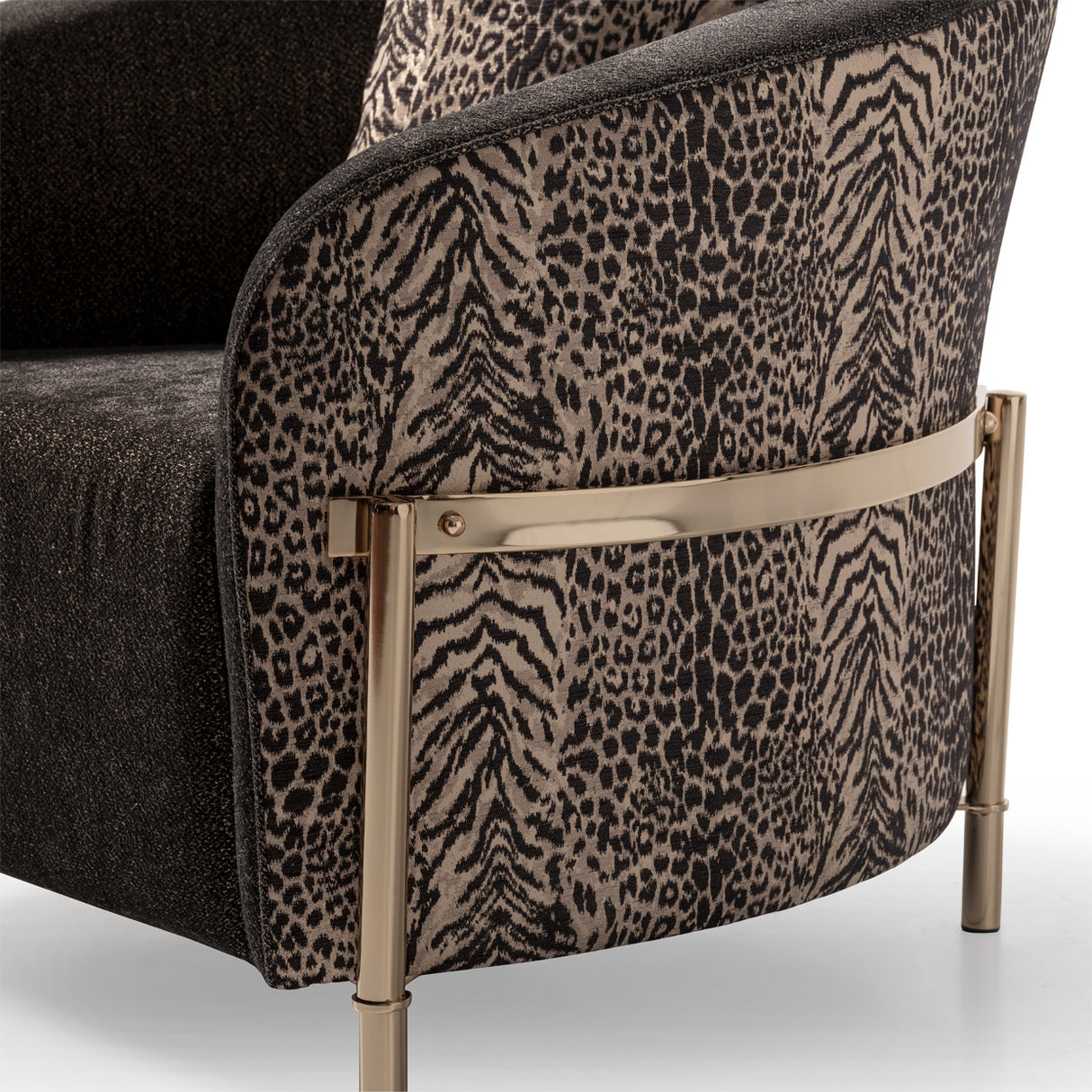 Lisbon Gold Chair Onyx Gold from Michael Amini - Luna Furniture