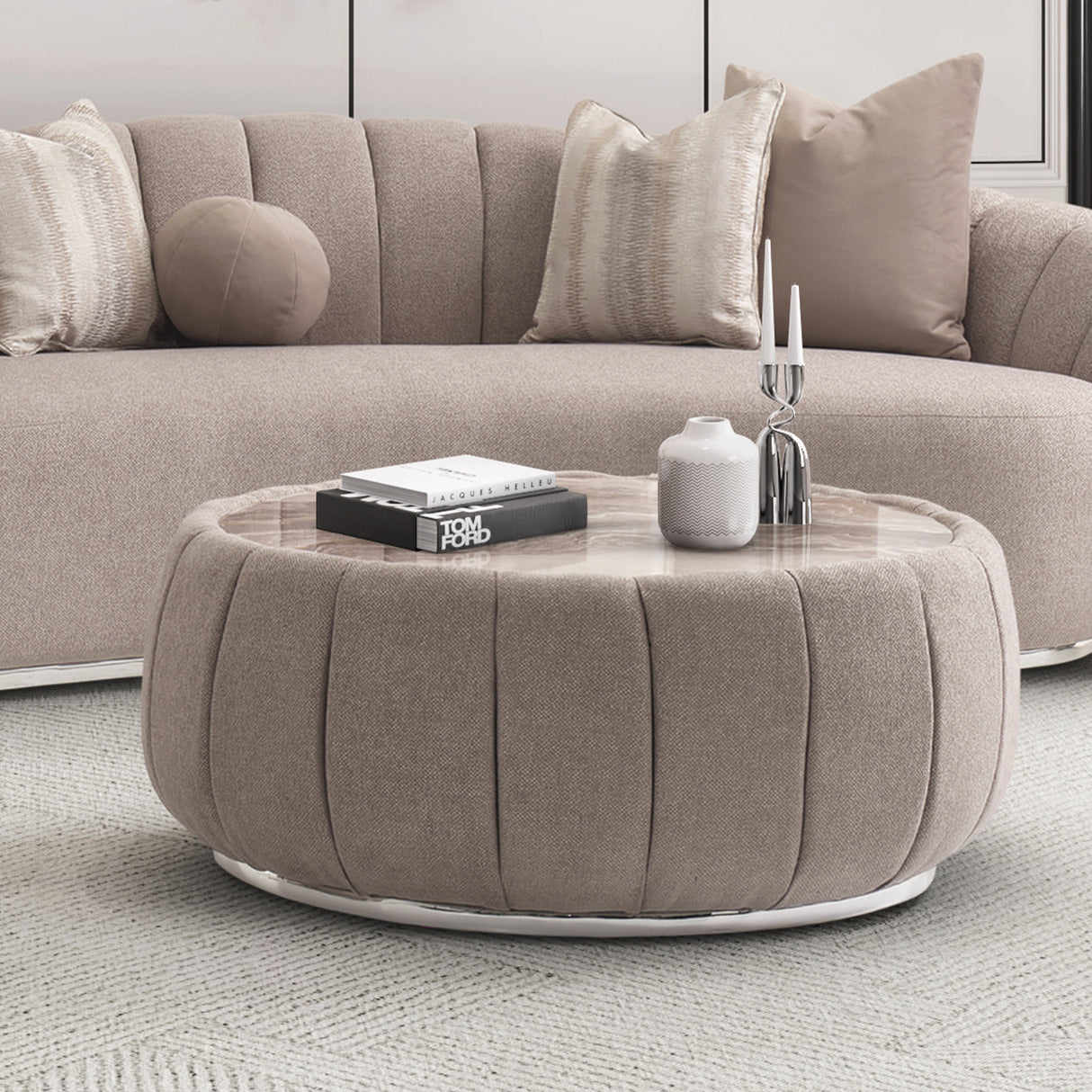 Lucca Silver Cocktail Table Silver from Michael Amini - Luna Furniture