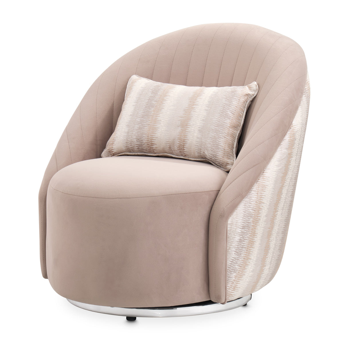 Lucca Silver Swivel Chair Silver from Michael Amini - Luna Furniture