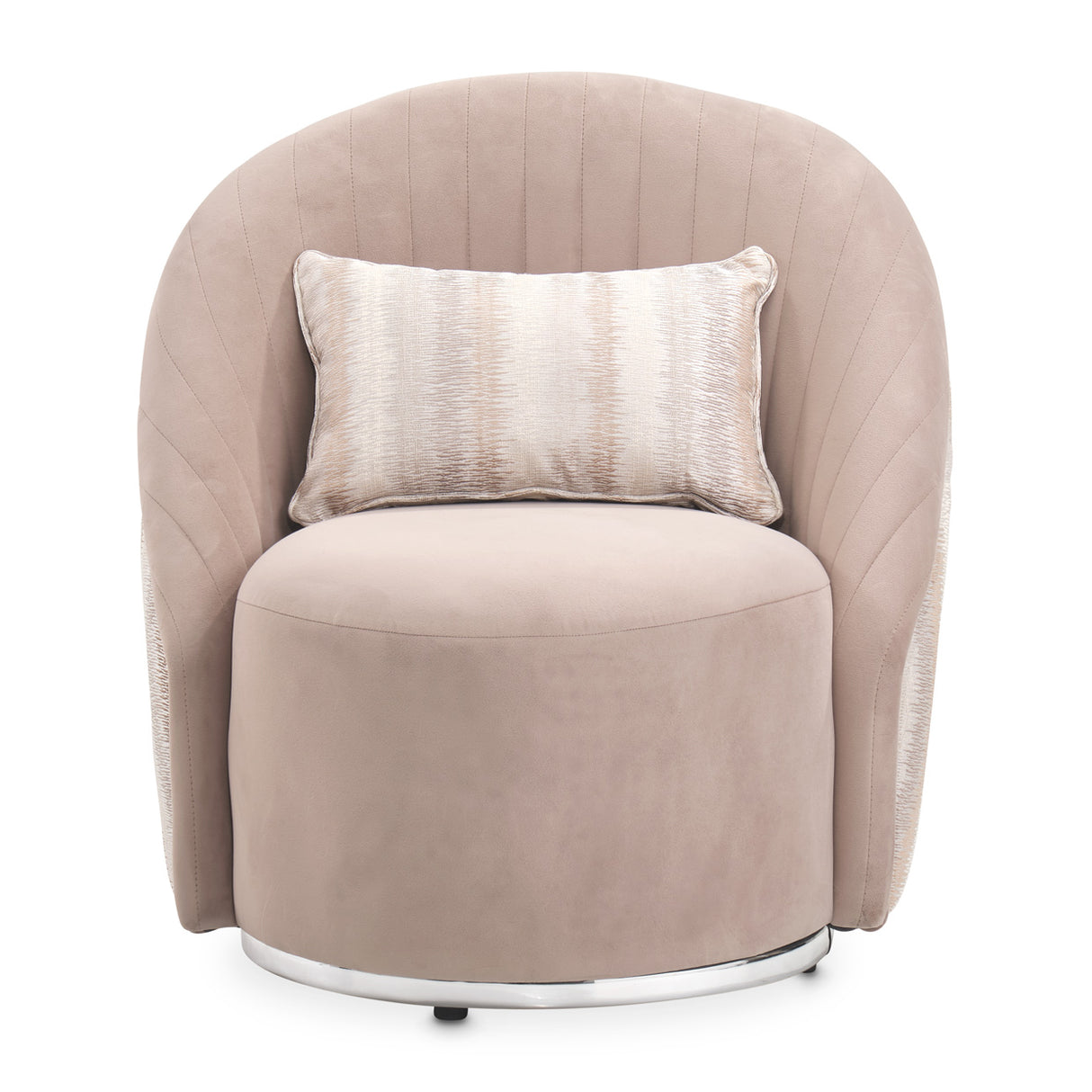 Lucca Silver Swivel Chair Silver from Michael Amini - Luna Furniture