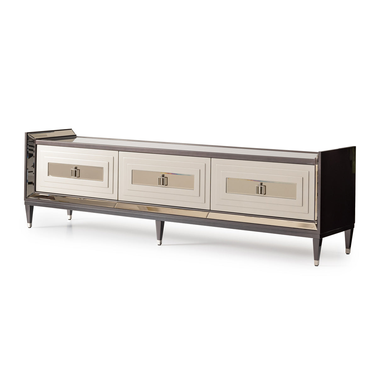 Lousanne Glossy Mocha Sand Media Cabinet from Michael Amini - Luna Furniture