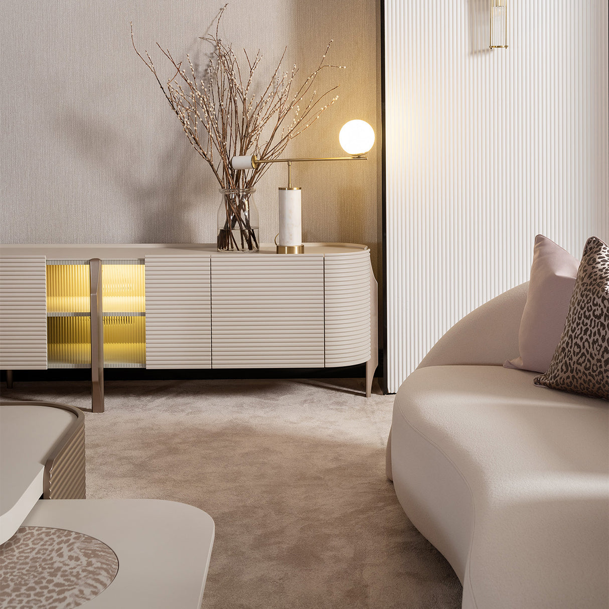 Mod Dream Rich Champagne Media Cabinet from Michael Amini - Luna Furniture